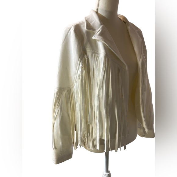 CHARTOU Women's Chic Cropped Tassel Fringe Faux Suede Moto Jacket NWT - Picture 13 of 13